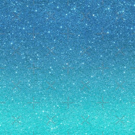 Blue Turquoise Ombre Trendy Glitter By Colorflowart Redbubble