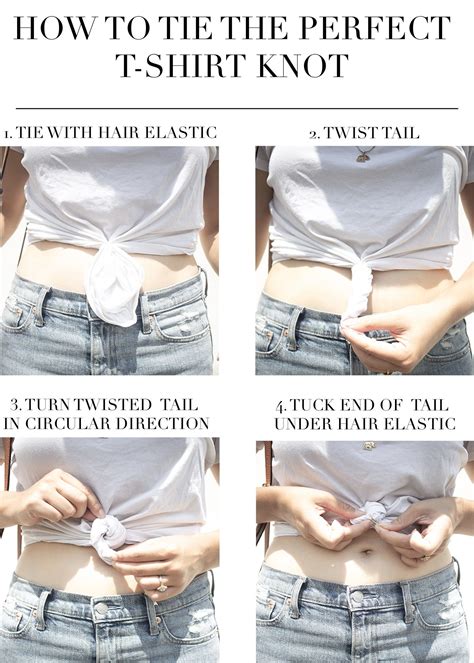 Too Polished A Simple Summer Look How To Tie The Perfect T Shirt Knot