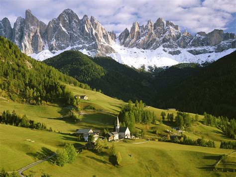 Nature St Magdalena Village Val Di Funes South Tirol Italy Picture