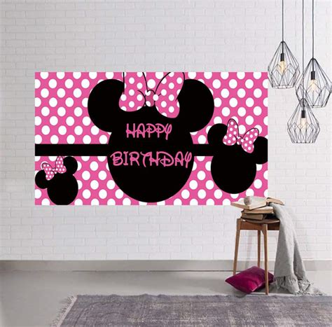 Buy Minnie Mouse Birthday Backdrop Minnie Mouse Birthday Banner