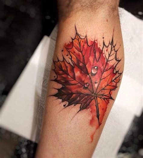 Watercolor Fall Leaves Tattoo Viraltattoo