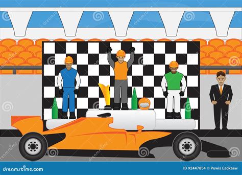 Racing Stock Vector Illustration Of Chequered Driving 92447854