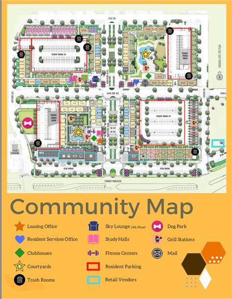 Map For Northside Apartments At Utd Including Amenities And Apt Numbers