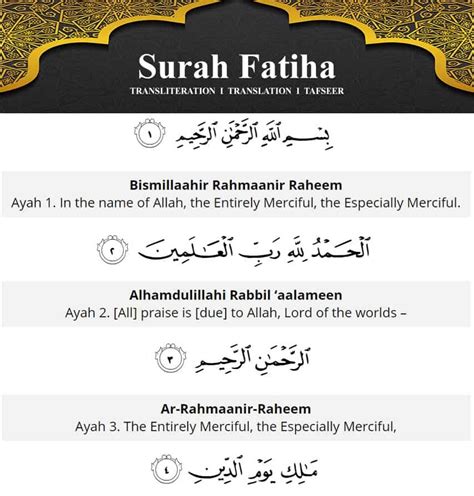 Surah Fatiha 01 Translation And Transliteration ٱلْفَاتِحَة‎