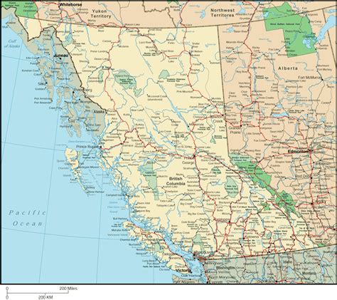 British Columbia Map Detailed Map Of British Columbia