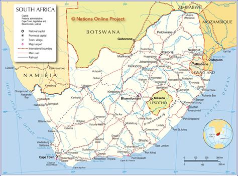 Map of africa with countries and capitals. Political Map of South Africa - Nations Online Project