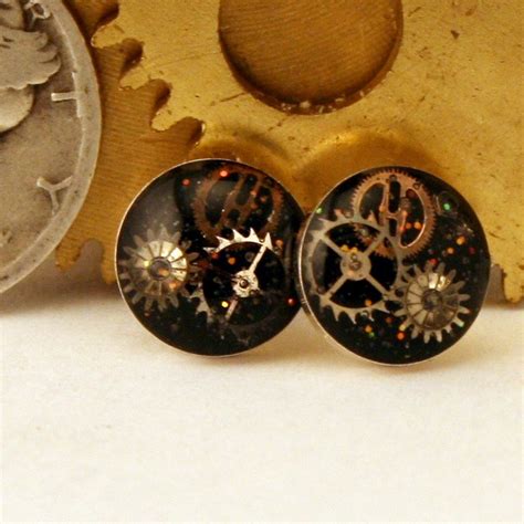 Steampunk Jewelry Cog Earrings Sterling Silver Studs Flickr