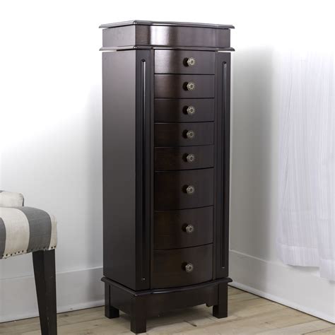 Hives And Honey Shiloh Large Jewelry Armoire Cabinet Standing Storage Chest Necklace Organizer