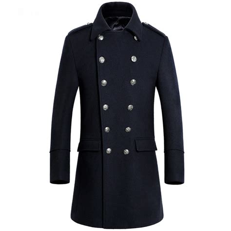 2017 Winter New Long Mens Overcoat High Quality Double Breasted Men