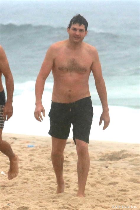 Ashton Kutcher Shirtless On The Beach In Brazil Oct 2017 Popsugar