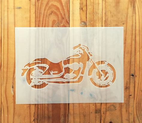 Harley Davidson Motorbike Stencil For Home Wall Interior Decor Etsy