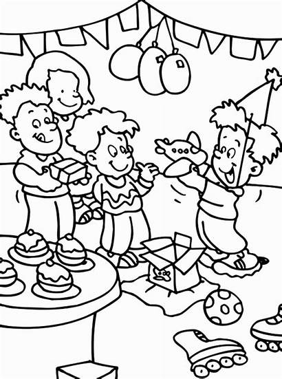 Coloring Birthday Party Pages Present Christmas Boy