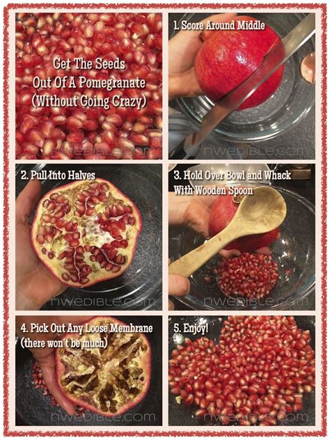 Then, place it in a bowl of cold water to help loosen the seeds, and use your hands to pry apart the fruit along the lines you scored. How to Get The Seeds Out of A Pomegranate Without Going Crazy | Recipes, Real food recipes, Food