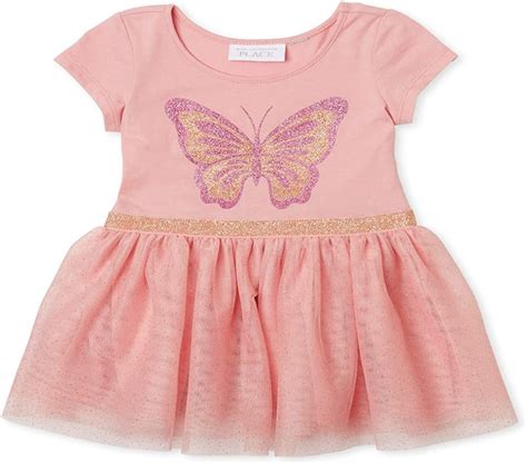 The Childrens Place Baby Girls Toddler Glitter Butterfly Knit To Woven
