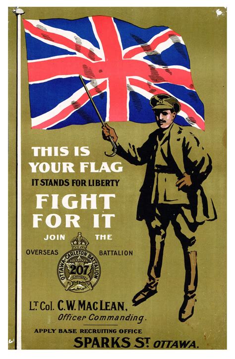 Vintage Ww1 Propaganda Poster Canadian This Is Your Flag Classic