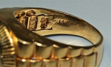 Sold Price Mens 14kt Gold And 1 12ct Diamond Rolex Ring January 5