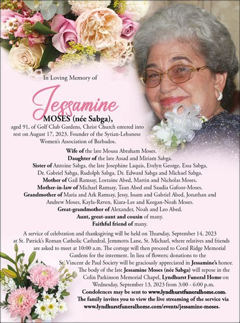 Jessamine Moses Obituary Nation News