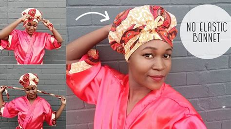 How To Sew No Elastic Hair Bonnet Satin Lined African Print Diy Youtube