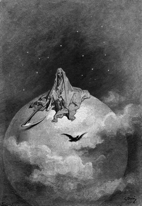 The Raven By Gustave Doré Steel Engraving 1883 Rart