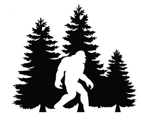 Bigfoot Sasquatch Big Foot Forest Trees Vector File In Svg Etsy
