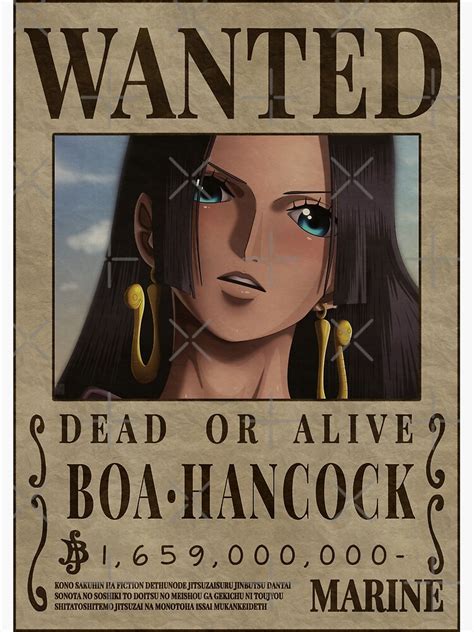 One Piece Boa Hancock Wanted Pirate Empress Bounty Poster Poster For