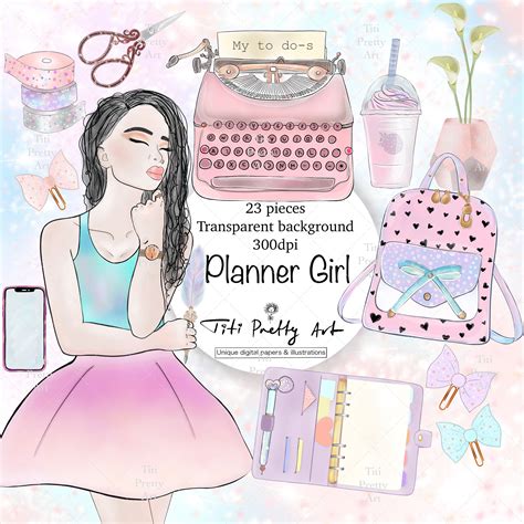 Planner Girl Clipart Fashion Girl Clipart Boss Girl