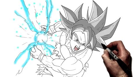 How To Draw Goku Mui Kamehameha Step By Step Dragon Ball Youtube