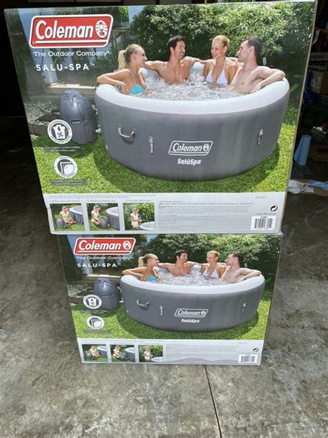 Inflatable Hot Tub Coleman Saluspa 77” X 28” 4 6 Person W 2 Filters Brand New For Sale From