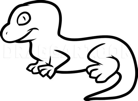 How To Draw A Lizard For Kids Coloring Page Trace Drawing