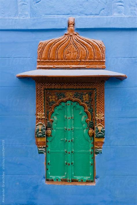 Traditional Window In Blue City By Alexander Grabchilev Traditional