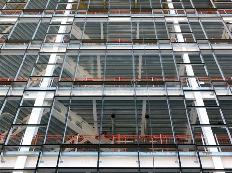 Modern Steel Framework Building During Construction Stock Photo Image