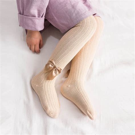 Fymall Baby Tights Infant Girl Toddler Kids Pantyhose Bows Knitted
