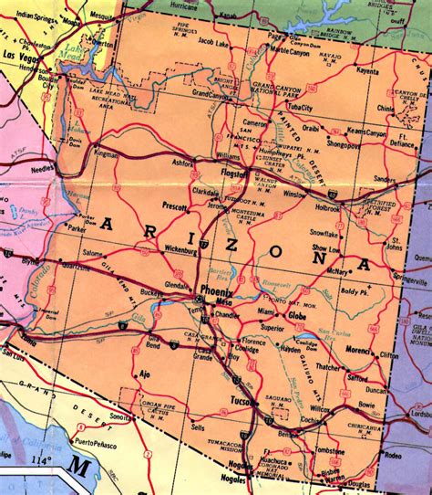 Highways Map Of Arizona State Arizona State Highways Map