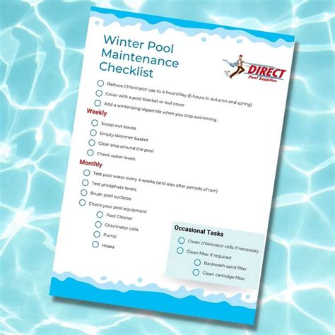 Direct Pool Supplies Free Pool Winter Maintenance Checklist Milled