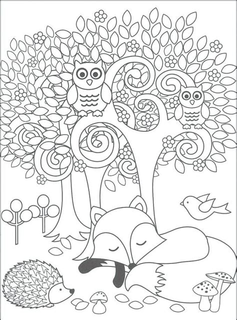 Cute Woodland Animal Coloring Pages Printable Lilliannateraymond