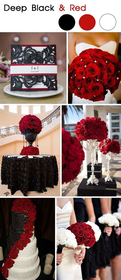 Classic Deep Black And Red Glamourous Wedding Ideas Weddingideasblackandwhite Black Wedding