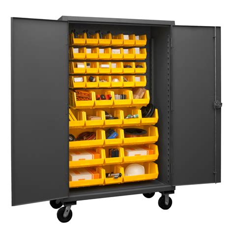 Mobile Cabinet 12 Gauge 42 Yellow Bins 54 316 X 24 X 81 Durham