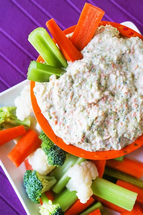 Creamy Vegetable Dip Party Food Recipe Pip And Ebby