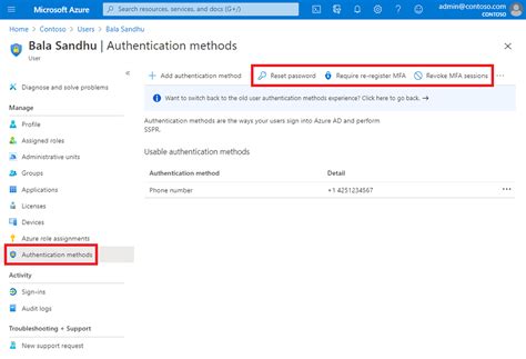 manage authentication methods for azure ad multi factor authentication microsoft entra