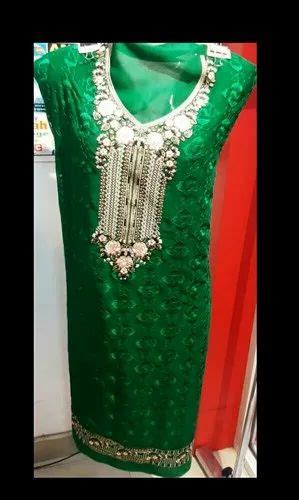 Pakistani Unstitched Chiffon 2 Pcs Shirt And Dupatta With Sleeves Dry