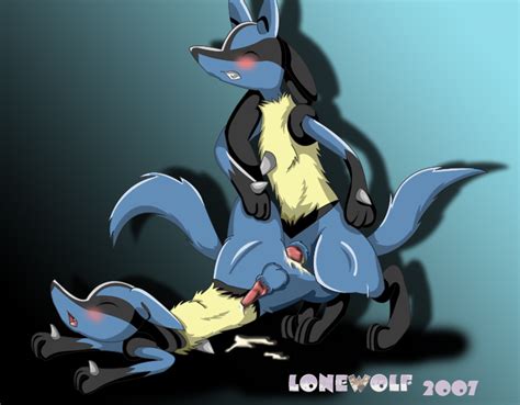 rule 34 2007 anthro blush color feral fur furry insertion lonewolf lucario male male only