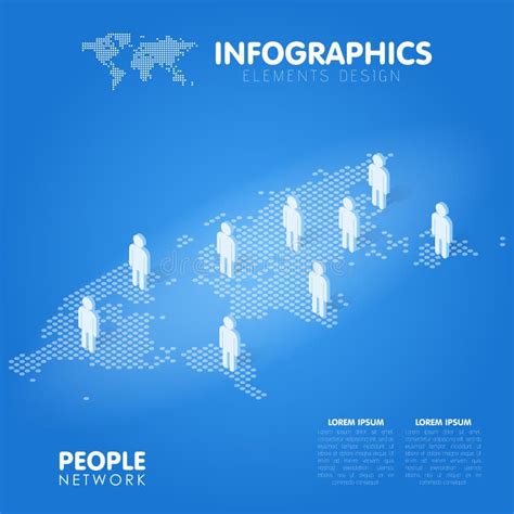 Dotted World Map With People Symbol Social Network Technology Concept