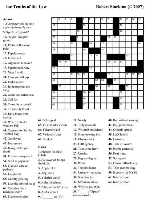 Have fun with the following free crosswords, you can print them are very easy to solve. Coloring ~ Splendi Large Print Crossword Puzzles Photo ...
