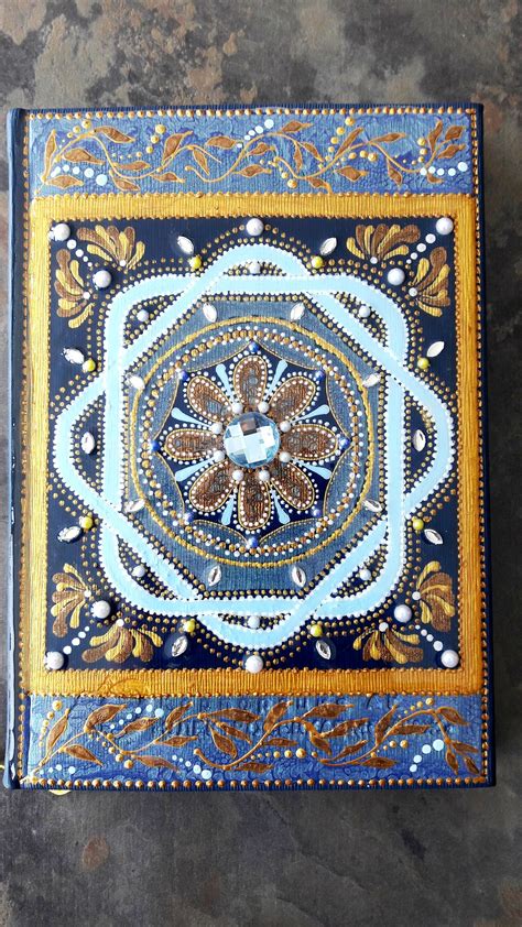Cuaderno De Mandala Pintado A Mano Tapa Dura Diario De Yoga Sin Fecha