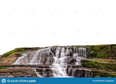 Waterfall Isolated On White Background Stock Image Image Of Mountain