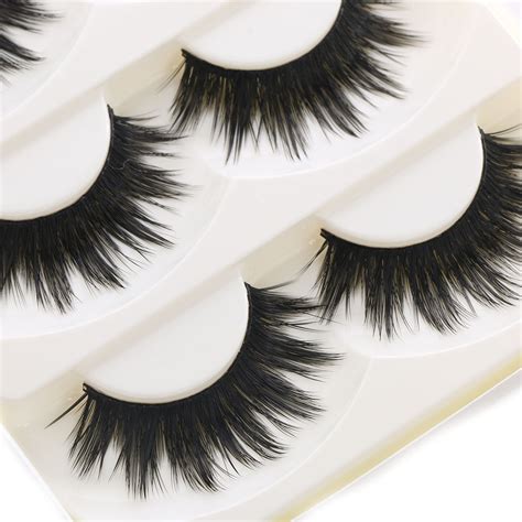 How to apply eyeliner with long eyelashes. 5 Pairs Of Women Makeup Thick False Eyelashes Nautral Eye Lashes Cross Long Black Handmade ...