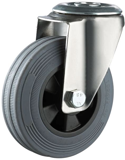 Swivel Eco Rubber Industrial Caster Wheel With Bolt Hole Dajin Caster