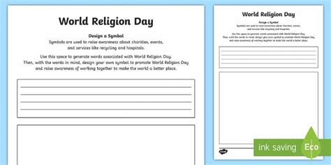 Ks2 World Religion Day Design A Symbol Worksheet Worksheet