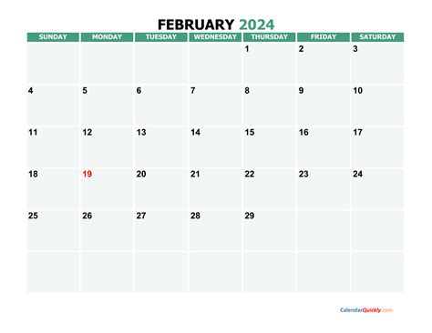 Feb Calendar 2024 Printable A Comprehensive Guide To February Events