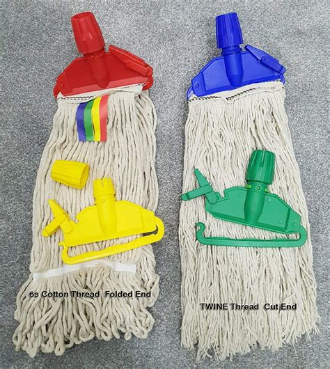2pcs Of Kentucky Mop Head With Clips 425gm Twine Cotton Jumbo Large Mop